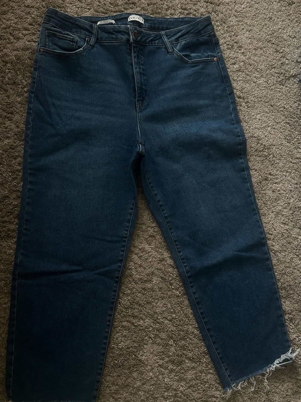 Ava & Viv Dark Blue Cropped Straight Jeans